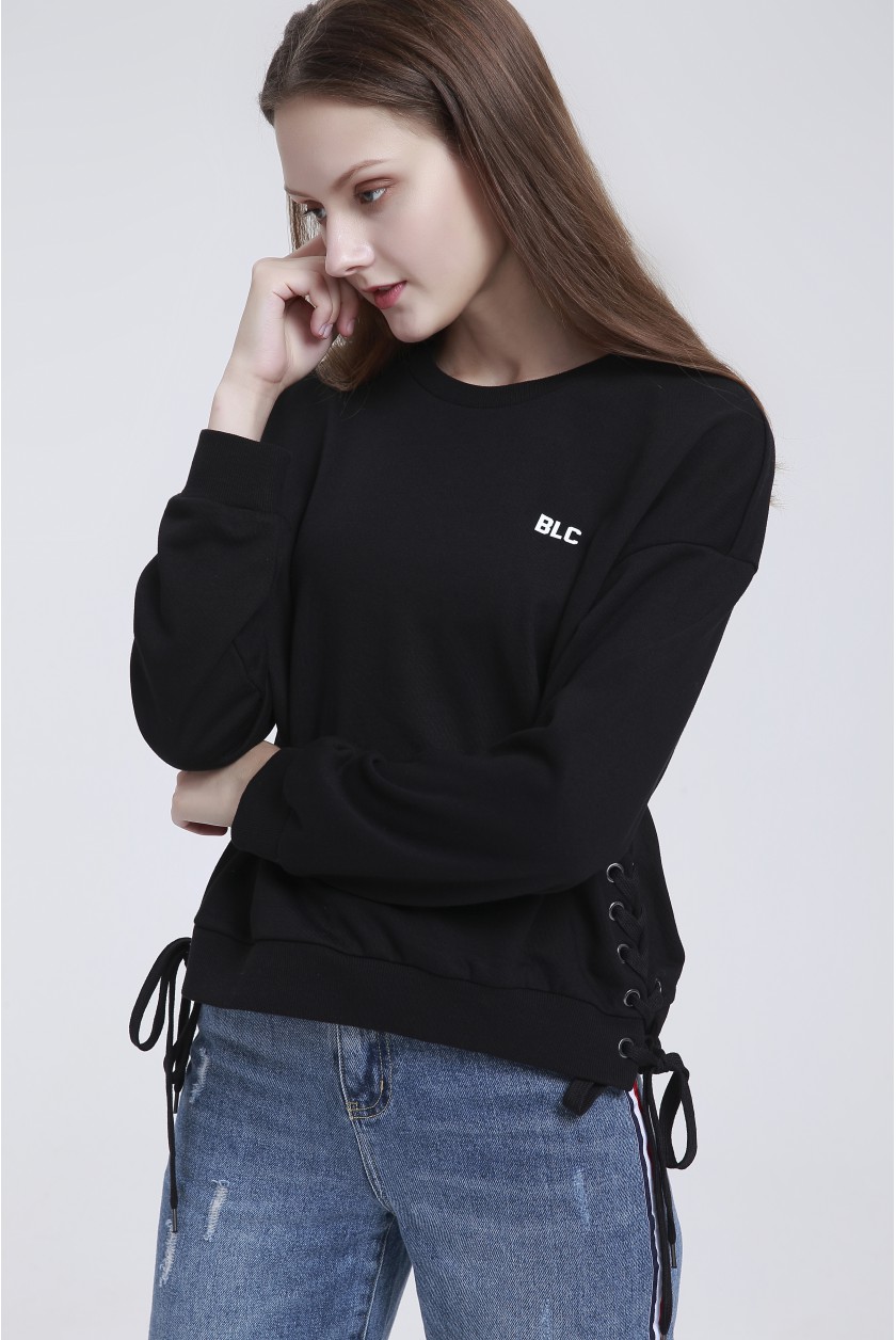 Фото товара 15159, свитшот со шнуровкой на люверсах по бокам