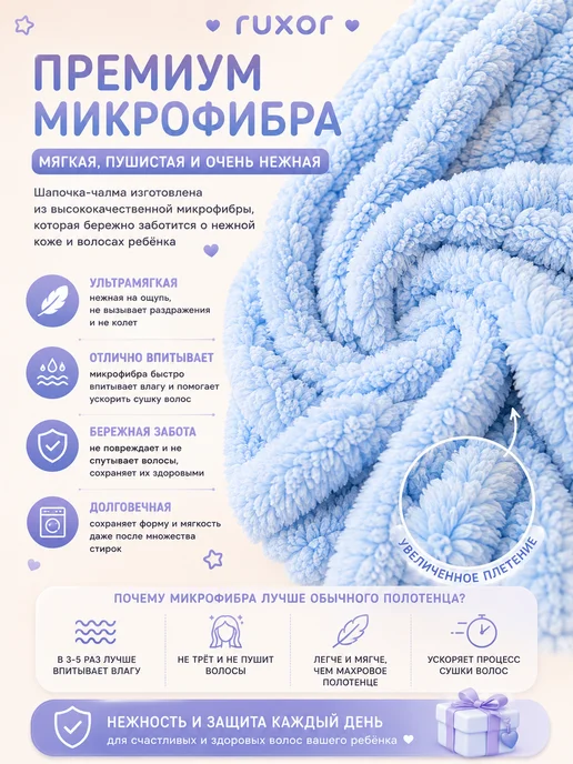 Фото товара 25815, детская шапочка для сушки волос